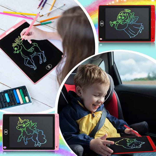 8.5 inch LCD Drawing Tablet for Kids Colorful Screen Writing Board Toddler Toys Learning Educational Stocking Fillers Kids Gifts for for 2 3 4 5 6 7 Year Old Boys Girls -   Blue