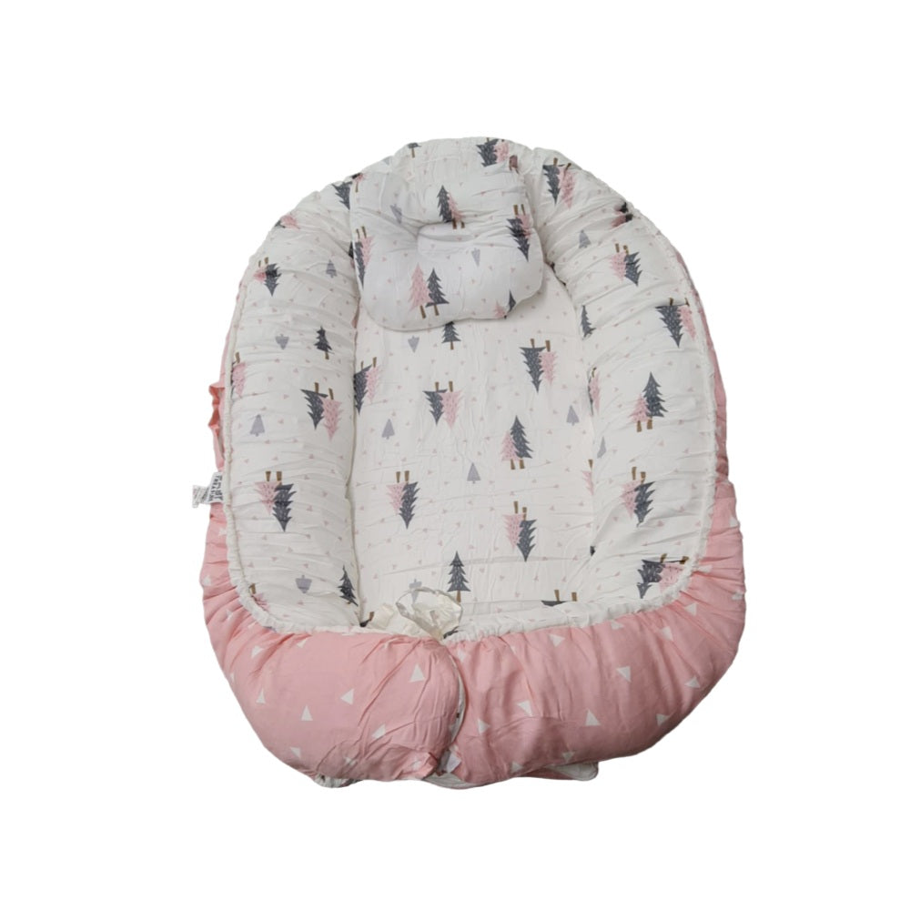 Pink - Baby Nest for Newborns, Baby Lounger for 0-12 Months, 100% Cotton Baby Nest, Essential Item for Newborns, Perfect Baby Gifts