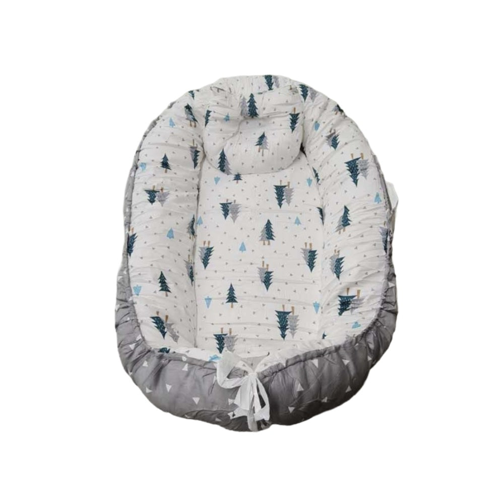 Blue- Baby Nest for Newborns, Baby Lounger for 0-12 Months, 100% Cotton Baby Nest, Essential Item for Newborns, Perfect Baby Gifts