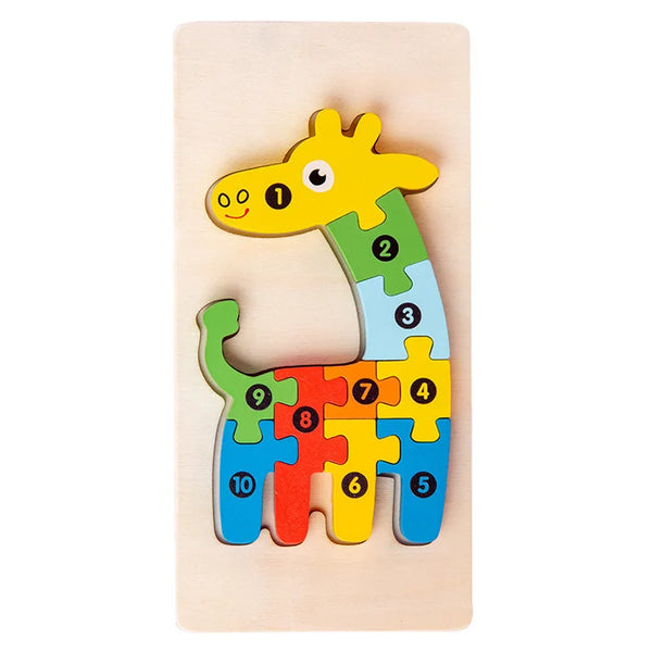Animal Puzzle Set - 4 Puzzles included Elephant, Giraffe, Rhino & Crocodile
