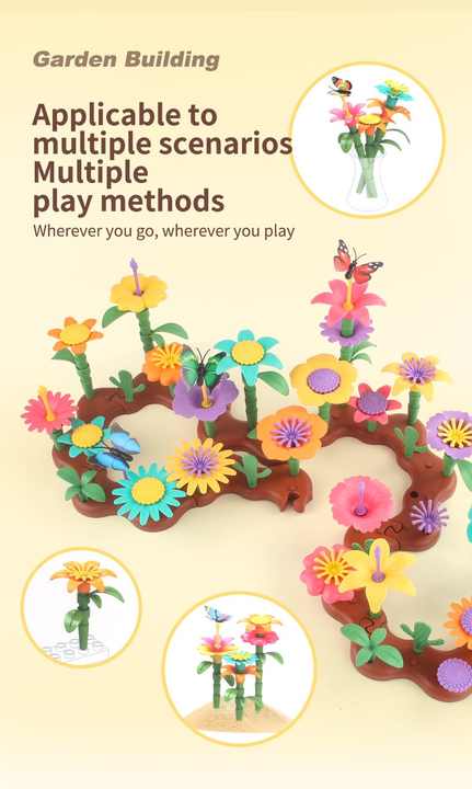 224pcs Flower Garden Building Toy Set - 3+ Years